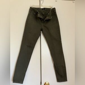 Just Black Brand-Olive Green Jeans, Size 30. Straight Leg. Midrise.